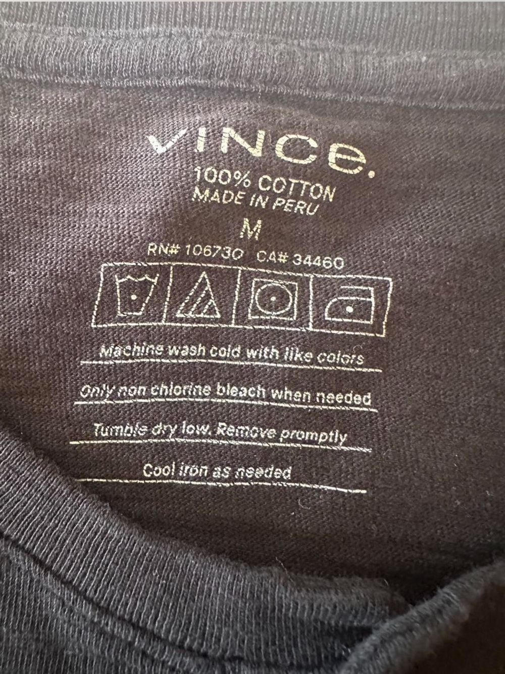 Vince Black Peruvian Cotton Henley Shirt Medium Quiet Luxury Designer Basic - Picture 4 of 7